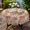 thumbnail image 4 of Pioneer Flower Floral Print Pattern Round Tablecloth 60 X 60 Inch, Wrinkle Resistant Wipeable Table Cloth for Kitchen Dining Picnic Patio Party, 4 of 6