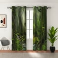 thumbnail image 5 of Pbobriich Jungle Forest Blackout Curtains,Green Tree Pattern DrapesThermal Insulated Window Curtain 42x108 Inch Set 2 Panels, 5 of 6