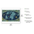 thumbnail image 2 of Global World Route Map - France - Planisphere - Vintage Airline Travel Poster by Lucien Boucher c.1962 - Fine Art Matte Paper Print (Unframed) 16x20in, 2 of 4