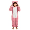 thumbnail image 4 of Cethrio Girls One-piece Pajamas, Warm Zip up Long Sleeve Fleece Winter Sleepwear Pink Size 7-8 T, 4 of 5