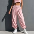 thumbnail image 5 of cocolona Womens Solid Color Casual Sweatpants Elastic Waist Drawstring Curved Workout Running Jogger Pants with Pockets, 5 of 5