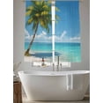 thumbnail image 5 of Palm Trees Sheer Curtains 72 Inch Length 2 Panels Set Window Treatments, Summer Beach Coastal Nautical Sea Ocean Rod Pocket Semi Curtains for Living Room/Bedroom/Kitchen Décor, 104"W x 72"L, 5 of 7