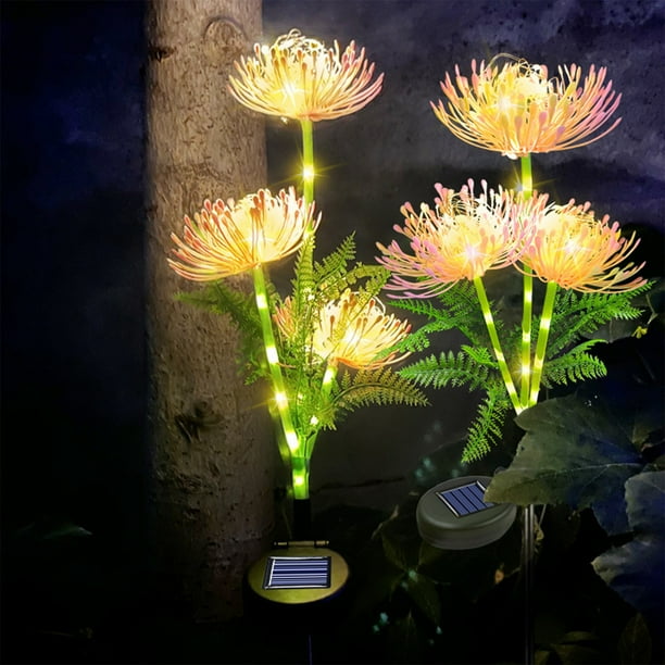 Luces solares para exteriores, luces solares de flores para exteriores, luces solares decorativas para jardín, luces LED con estaca, encendido y apagado automático, brillo de hasta 8 horas, luz solar