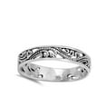 thumbnail image 4 of Filigree Cutout Stackable Ring .925 Sterling Silver Band Jewelry Female Male Unisex Size 10, 4 of 4