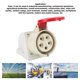 thumbnail image 1 of 32A 5-pin industrial socket, 3-phase, waterproof IP44, insulated, wall mounting, 380-415V, 3P+N+E, 1 of 2