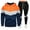 Orange, variant on Mens 2 Piece Tracksuit Outfit Athletic Jogging Sports Long Sleeve Hoodie Sweatpants Sets Summer Fall Casual Contrast Color Sweatsuits(Orange,M)