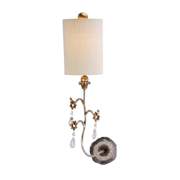 Bowery Hill 1-light Traditional Crystal Wall Sconce in Cream/Silver