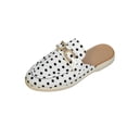thumbnail image 2 of Samdudou Slip On Shoes for Women Spotted Backless Mules Closed Toe Flat Loafers with Metallic Hardware Detail Daily Walking Footwear, 2 of 9