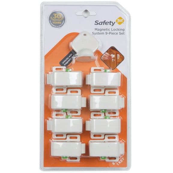 Safety 1st Deluxe Magnetic Locking System (8 locks, 1 key), White, Toddler