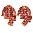 thumbnail image 1 of Conjunto de pijama de Halloween para niños y niñas, pantalones de manga larga con solapa, bonito estampado de calabaza, tela de seda de leche, 1 of 3