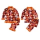 thumbnail image 1 of Conjunto de pijama de Halloween para niños y niñas, pantalones de manga larga con solapa, bonito estampado de calabaza, tela de seda de leche, 1 of 3