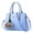 Sky Blue, variant on Purses and Handbags for Women with Plush Pendant Top Handle Crossbody Tote Bags Ladies Leather Work Shoulder Bag White