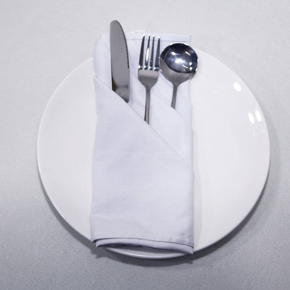 BESTYASH Set of 4 White Cotton Napkins for Dining Table, Banquets, and Restaurant Use - Washable, Reusable Cloth Napkins