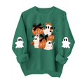 thumbnail image 4 of NSLGXD Halloween Sweatshirts for Women Spooky Ghost Graphic Pullovers Stretch Work Round Neck Long Sleeve Y2k Tops Halloween Costumes, 4 of 5
