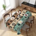 thumbnail image 3 of Turquoise Dog Paws Table Cloth Waterproof Tablecloths, Farmhouse Vintage Modern Green Brown Wood Tablecloth Dining Table Cover for Kitchen Party Tabletop Outdoor, Rectangle Tablecloth 54x108 Inch, 3 of 9