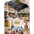 thumbnail image 5 of Black Botanical Table Cloth, Dragonfly Flower Leaf Retro Style Waterproof Tablecloth for Rectangle Tables, Reusable Washable Fabric Table Cover for Restaurant Kitchen Dining Tables 60"x120", 5 of 6