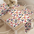 thumbnail image 2 of Ambesonne Rooster Table Runner & Placemats, Farm Animal Bird Pattern, Placemat 4 pcs + Runner 16"x72", Charcoal Grey Vermilion, 2 of 2