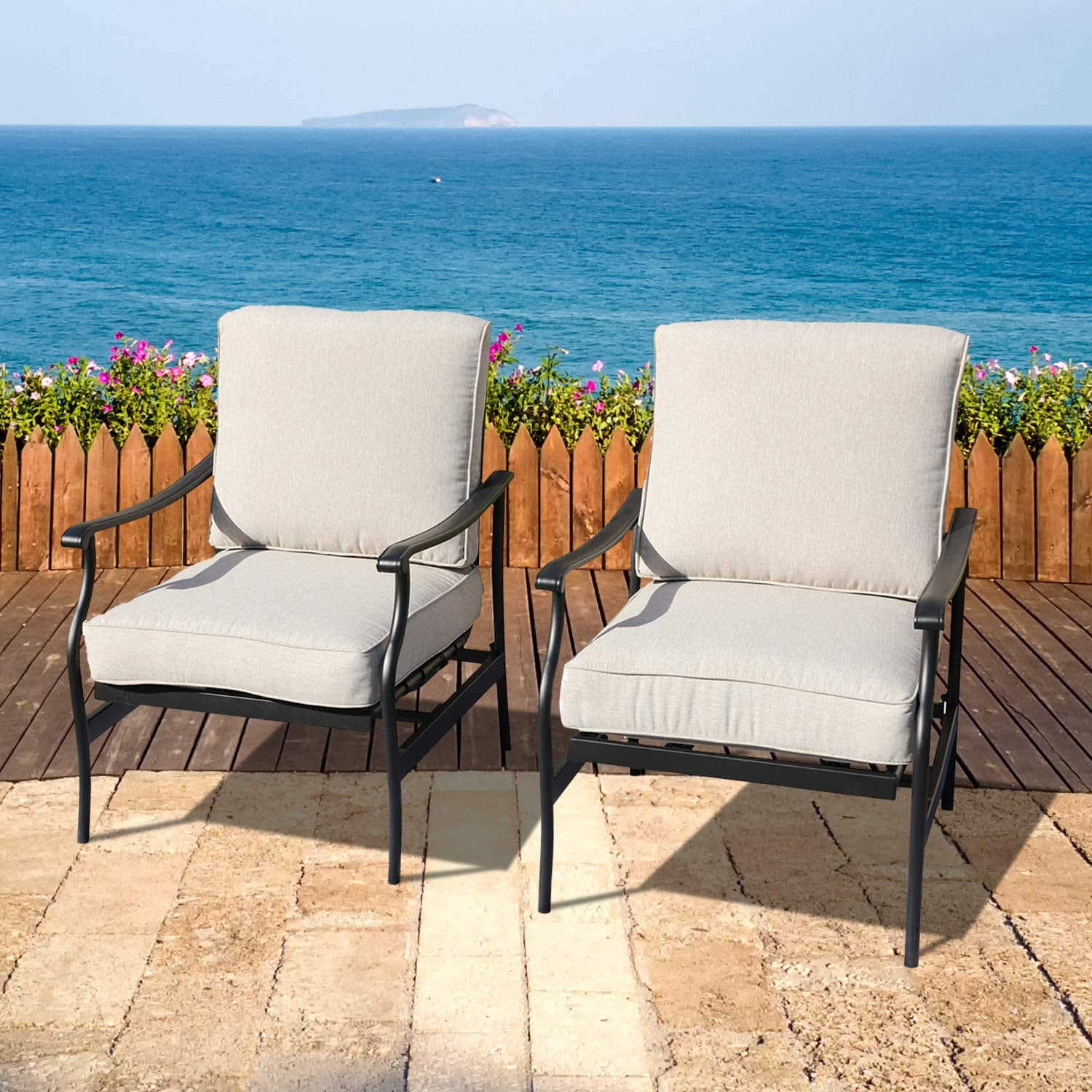 LOKATSE HOME Patio Bistro Dining Chairs Sets Outdoor Conversation Steel Iron Furniture with 5.1