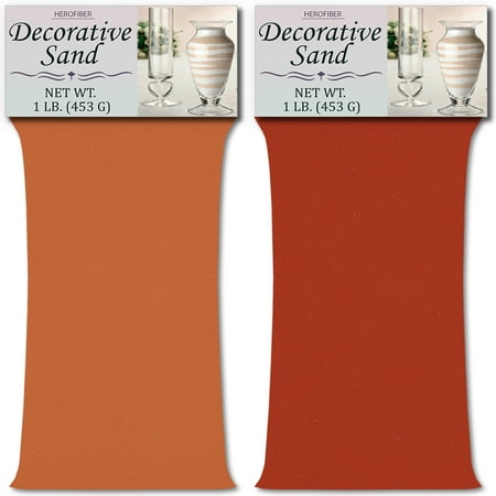 Coral Pink Sand - HeroFiber Colored Unity Sand (2 lbs.) - Salmon and Coral - 1 lbs. per Color - Decorative Art Sand for Weddings, Vase Filling, Kids’ Craft Play