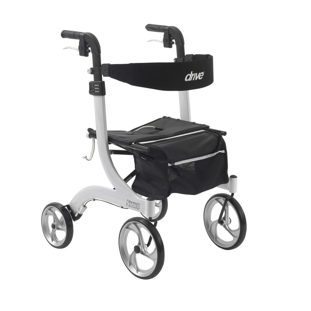 Drive Medical Nitro Euro Style Rollator Rolling Walker, White Walmart