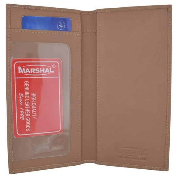 Brand New Hand Crafted Genuine Soft Leather Checkbook Cover Beige