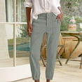 thumbnail image 2 of Summer Pants, Audhol Women Fashion Solid Color Elastic Long Pants Leisure Trousers Women's Casual Pants & Capris Grey M, 2 of 6