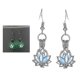 thumbnail image 2 of Multi Color Alloy Drop Pendant Earrings for Women Charming Hollowout Lotus Design, 2 of 3