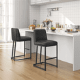 thumbnail image 2 of Alden Design 24.5″ Modern Upholstered Counter Height Bar Stools for Kitchen Dining, Black, 2 of 7