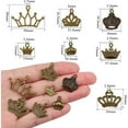 thumbnail image 3 of 70pcs Bronze King Crown Charms Connector Vintage Alloy Queen Princess Crown Dangle Pendants Craft Supplies for DIY Necklace Bracelet Jewelry Making Decor, 7 Styles, 3 of 7