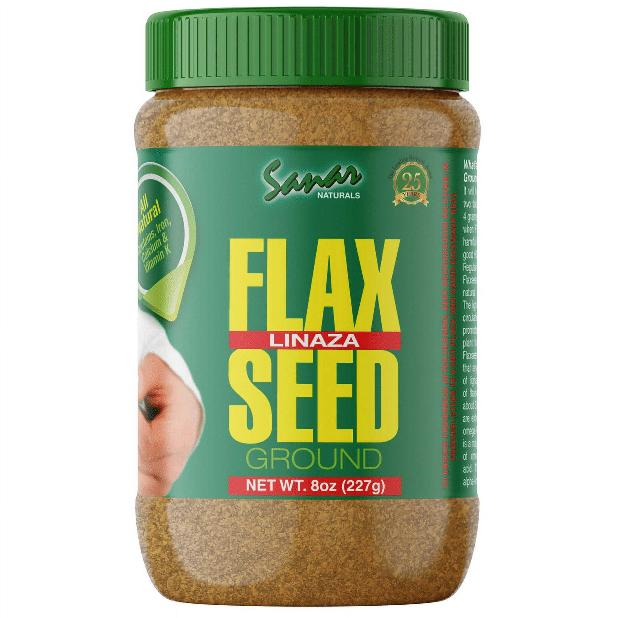 Sanar Naturals Ground Flaxseed, High Fiber Omega-3 Superfood, Vegan, 8 oz