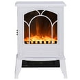 thumbnail image 7 of 22" Electric Fireplace Stove, 750W/1500W Freestanding Fireplace Heater with Realistic Flame Effect and Overheat Safety Protection, Multifunctional Mantel Fireplace for Living Room, White, 7 of 7