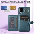 thumbnail image 3 of ZUKKASHAN Phone Case For Samsung Galaxy A12/M12 Wallet Cover with Crossbody Shoulder Strap and Leather Credit Card Holder 360°Rotation Ring Kickstand AA 12 5G A-12 S12 12A 4G2022, 3 of 5