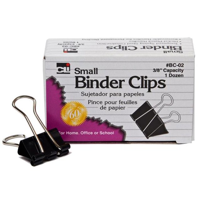 Charles Leonard Binder Clips, Small, 12 Count, Box of 48