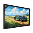 thumbnail image 2 of Designart "Classic American Beauty Green Car on Meadow" Transportation Framed Wall Art Decor - Modern Green Car Old American Entryway Framed Wall Art Print, 2 of 6