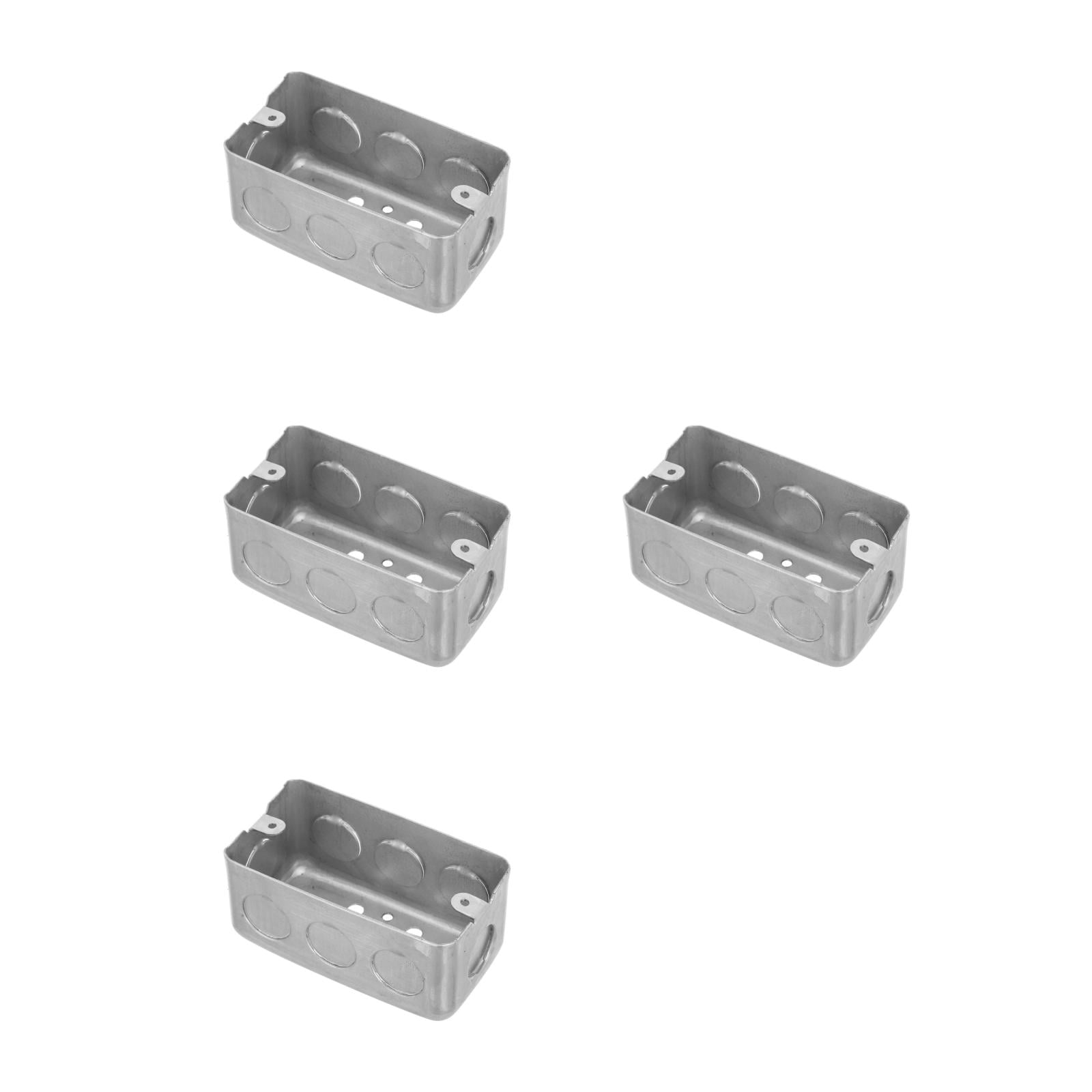 OUNONA 4pcs Rectangular Electrical Box Electrical Box Electrical Junction Box Galvanized Metal Electrical Box Drawn Construction