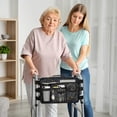 thumbnail image 3 of SupreGear Walker Bag, Rollator Wheelchair Storage Pouch with Cup Holder, Water-Resistant Nylon, Black Plaid, 3 of 9