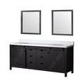 thumbnail image 3 of Lexora Home Marsyas 80" Quartz Top Double Vanity with Sinks and Mirrors in Brown, 3 of 11