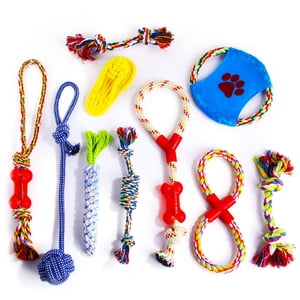 Pet Ropes à croquer Interactive 10PCS Jouets en coton tricoté Jouets à mâcher Jouets de morsure de chien