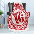 thumbnail image 4 of 16th Birthday Soft Flannel Fleece Blanket, Vintage Rubber Stamp Old Fashioned Greeting Sign Time Flies Theme Print, Cozy Plush for Indoor and Outdoor Use, 60" x 80", Vermilion White, by Ambesonne, 4 of 5