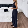 thumbnail image 5 of LEKWK Two Piece Sets for Women Sleeveless High Neck Pleated Tank Tops and Elastic Waist Wide Leg Pants Summer Fashion Casual Vacation Daily Wear, 5 of 7