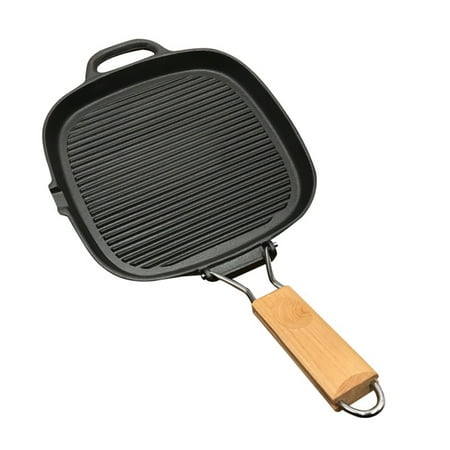 

Pre-Seasoned Pan Cast Iron Skillet Foldable Frying Pan Pancake Pan Omelette Pan Pre-Seasoned Pan for Home Restaurant (Black)