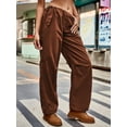 thumbnail image 4 of Arvbitana Women Teen Girls Baggy Cargo Pants Drawstring Mid Waist Solid Color Parachute Pants Trousers for Teenager Adults Sport Streetwear, 4 of 7