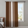 thumbnail image 4 of Brown White Stripe Sheer Curtains 84 Inches Long, Modern Rustic Vertical Striped Light Filering Curtains, Breathable Simi Curtain Privacy Drapes for Living Room Bedroom Lightweight Window Treatment, 4 of 9