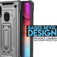 thumbnail image 4 of Value Pack Cables + for Samsung Galaxy A10E Cell Case Phone Case Corner Guard Built In Kickstand Hybrid Slim Bumper Shock Cover (Gray), 4 of 4