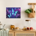 thumbnail image 5 of Aarocafa – Neon Blue Butterfly Canvas Art | Enchanted Core Wall Decor | Vibrant Purple Galaxy Print – Unframed Accent for Bedroom/Living Room – 16x20in – Unframed, 5 of 7
