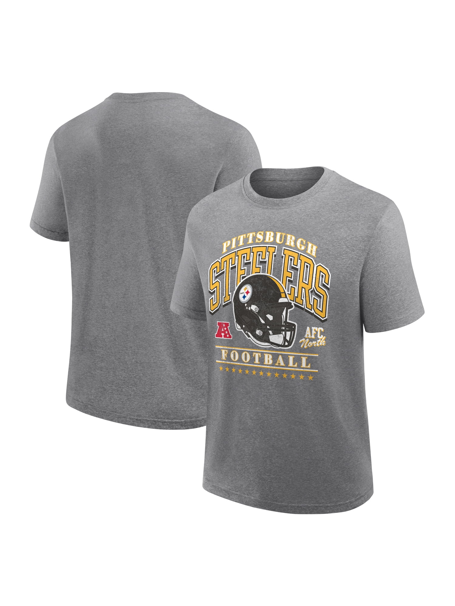 NFL Pittsburgh Steelers Men's Synthetic Charcoal Heather Short Sleeve T-Shirt