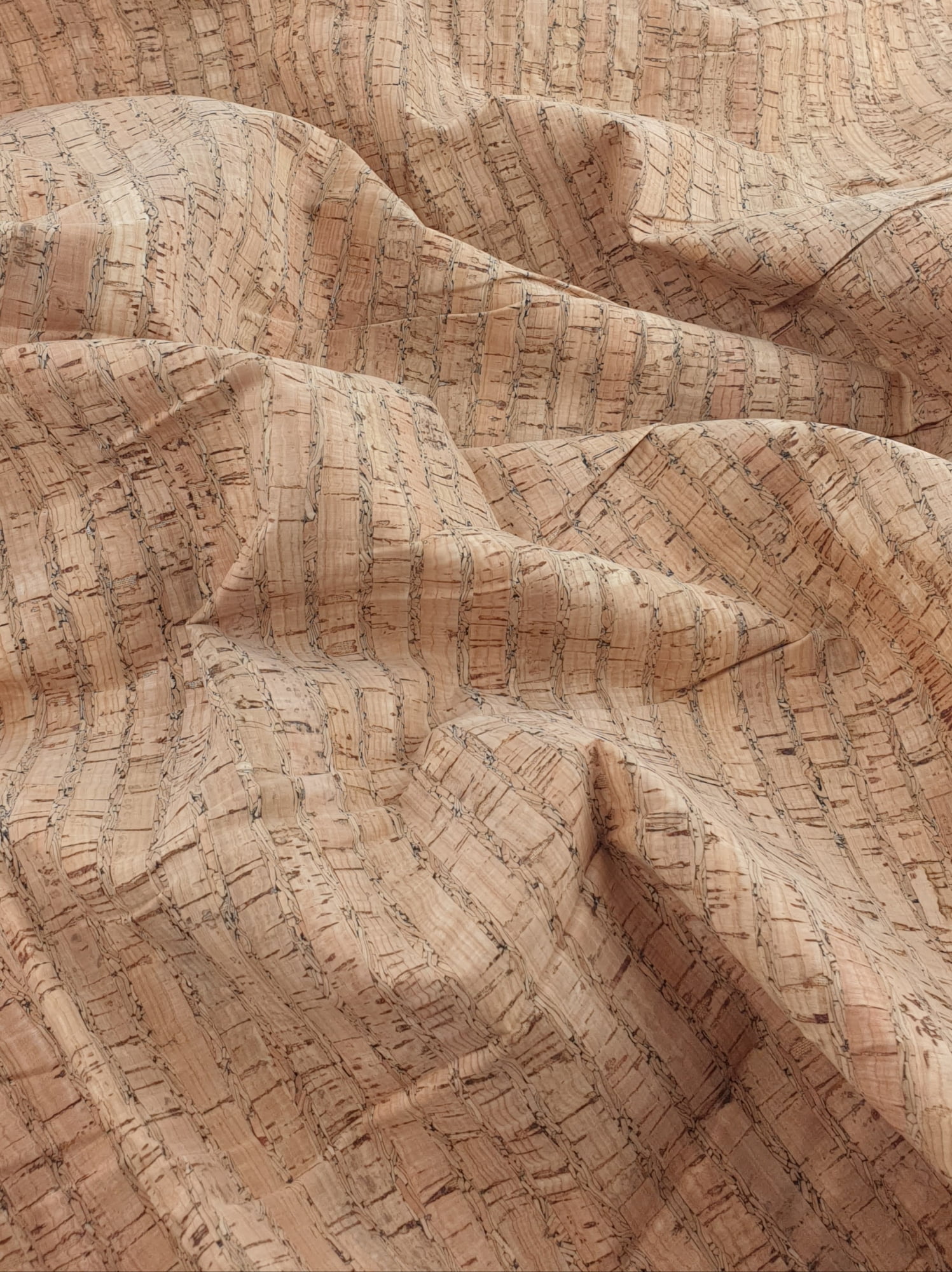 Minerva Cork Leather Fabric Tan - per yard