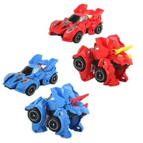 Fridja 2 in 1 Transforming Dinosaur Car, Pack of 2 Triceratops Transformer Toys for 3 4 5 Year Old Boys, Christmas Birthday Gifts for Kids 3-5-7