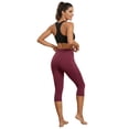 thumbnail image 2 of High Waisted Capri Leggings with Pockets - Tummy Control, Buttery Soft, Yoga & Workout Cropped Pants for Women, 2 of 9