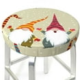 thumbnail image 3 of Balery Christmas Card With Gnomes Velvet Round Bar Chair Cushion Cover Adjustable, Protects From Scratches And Stains, Soft & Washable Ideal For Wooden And Metal Stools - 13 Inch, 3 of 7